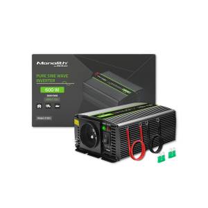 Przetwornica napięcia Monolith 300W / 600W 12V na 230V Czysty Sinus Qoltec 51932
