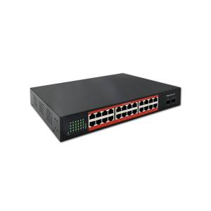 Switch x24 10/100/1000Mbps x2 SFP Qoltec 52365