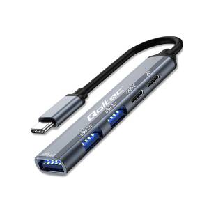 Hub USB-C 3.1 USB 2.0/3.0/USB-C x1 PD Qoltec 53790
