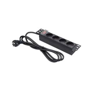 Listwa zasilająca 10" 1U 4-gniazda Schuko wyłącznik 1,8m Qoltec 54603