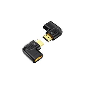 Adapter kątowy HDMI M -> HDMI Ż 8K płaski Unitek A1047ABK03