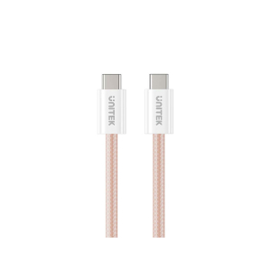 Kabel USB-C -> USB-C PD 100W 1,0m zwijany magnetycznie Unitek C14141APK01-1M różowy