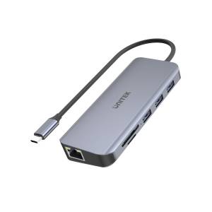 Hub USB-C -> USB 3.1 x3 PD HDMI SD VGA RJ45 Unitek D1026B