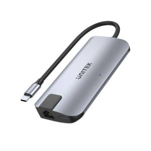 Hub USB-C -> USB 3.1 x2 HDMI 4k RJ45 PD Unitek D1028A