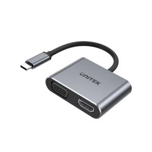 Hub USB-C -> USB 3.1 HDMI VGA PD 100W Unitek D1049A