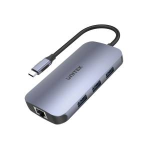 Hub USB-C -> USB 3.1 x3 czytnik SD Gigabit PD 100W HDMI Unitek D1071A