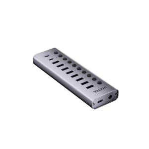 Hub USB-A 3.0 x8 USB-C x2 z wyłącznikami portów 5Gbps Unitek H1315B01-EU