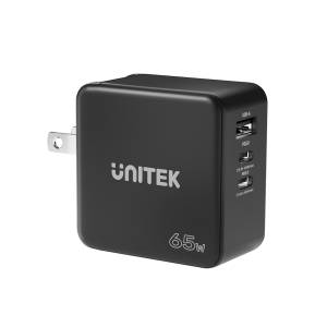 Ładowarka sieciowa GaN USB-A, 2x USB-C PD 65W QC3.0 Unitek P1117B