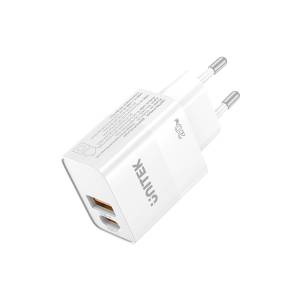 Ładowarka sieciowa USB-C + USB-A PD QC PC 3.0 20W Unitek P1124AWH01-EU biała