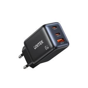 Ładowarka sieciowa GaN USB-A 2x USB-C PD 65W PD 3.0 Unitek P1130ABK01-EU