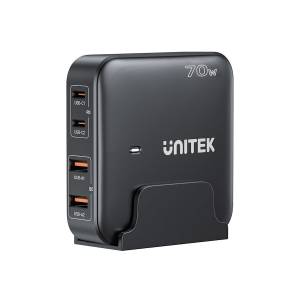 Ładowarka sieciowa GaN USB-A x2, USB-C x2 PD 70W Unitek P1228ABK01-EU czarna