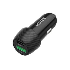 Ładowarka samochodowa USB A USB C 38W QC3.0 Unitek P1400A