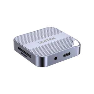 Czytnik kart SD micro SD USB-C HDMI audio PD 100W magnetyczny Unitek S1244CGY01 Czytnik kart SD micro SD USB-C HDMI audio PD 100W magnetyczny Unitek S1244CGY01