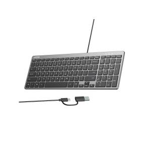 Klawiatura SlimTap biurowa USB-A/C Unitek T053AGY01-US