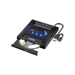 Nagrywarka CD/DVD USB 3.0 hub USB-A/USB-C czytnik kart SD/microSD Unitek T1037A01