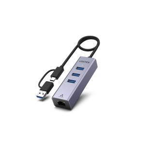 Hub USB-C/A -> USB 3.1 x3 RJ45 Unitek Y-3088B