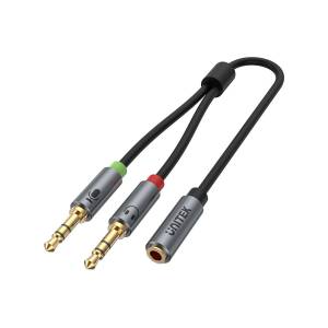 Adapter rozdzielacz słuchawek mikrofonu mini jack Unitek Y-C957ABK