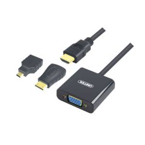 Adapter micro / mini / HDMI -> VGA + Audio Unitek Y-6355