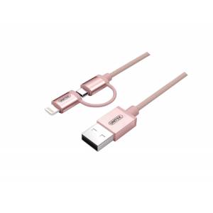 Kabel USB micro USB / Lightning MFI Unitek Y-C4031RG 100cm rose gold