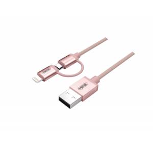 Kabel USB micro USB / Lightning MFI Unitek Y-C4031RG 100cm rose gold