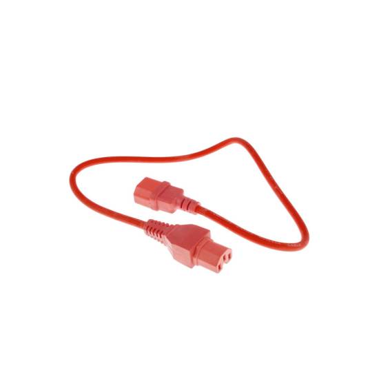 Kabel zasilania C14 - C15 0,6m AK5298 czerwony