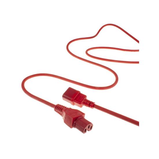 Kabel zasilania C14 - C15 2,0m AK5308 czerwony