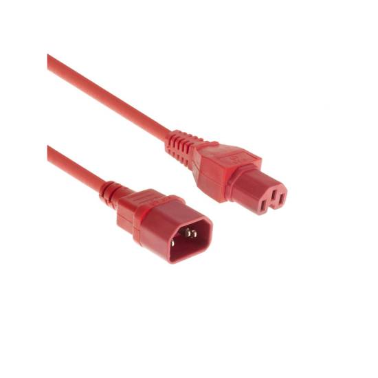 Kabel zasilania C14 - C15 2,0m AK5308 czerwony