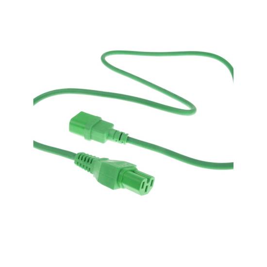 Kabel zasilania C14 - C15 2,0m AK5310 zielony