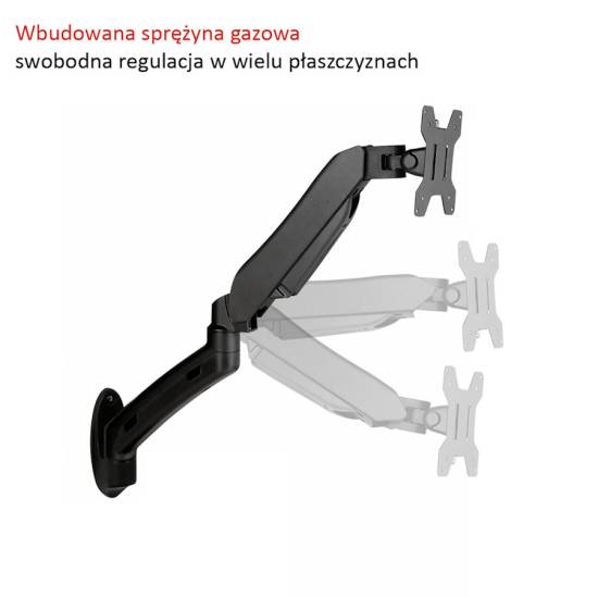 Ramię naścienne do LCD ze sprężyną gazową Art L-12GW