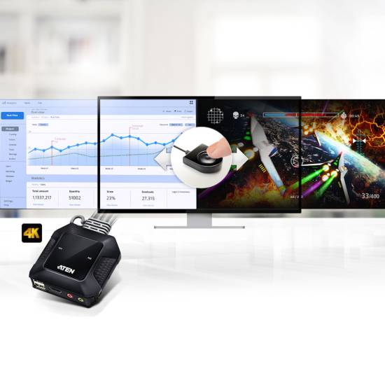 Przełącznik KVM ATEN CS22H HDMI 4K audio