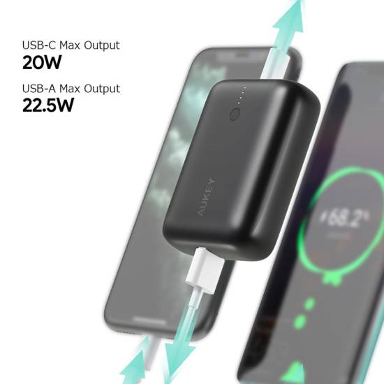 Powerbank 10000mAh mini USB-C PD QC3.0 20W Aukey PB-N83S