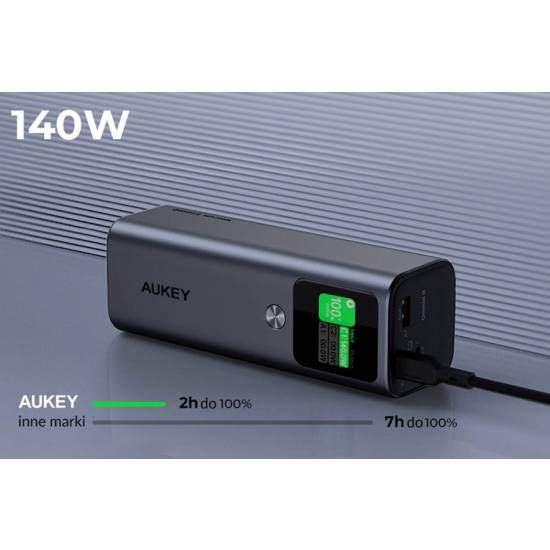 Powerbank 27600mAh 2x USBC, USBA do laptopa 140W Aukey PB-Y45