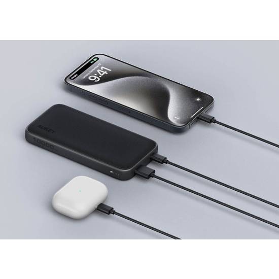 Powerbank 10000mAh USBC 15W USBA Aukey PB-Y46