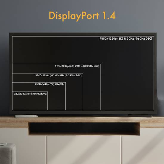 Kabel optyczny DisplayPort 1.4 AOC 8K 5,0m Claroc CLAROC-DP-14-5M