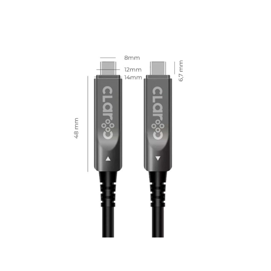 Kabel optyczny USB-C AOC 4K 60Hz 10Gbps 60W 5,0m Claroc CLAROC-USBC-5M