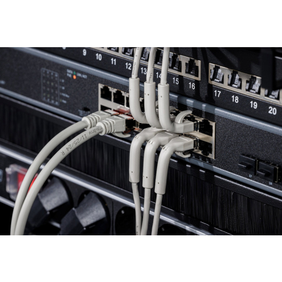 Patch cord F-FTP kat. 6A AWG 32/7 TPE-LSZH zginany 2,0m szary Digitus DK-1632-A-020B