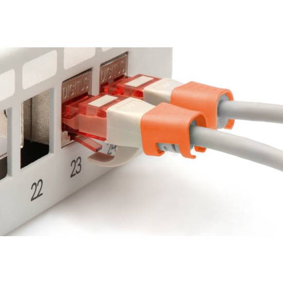 Klips do wtyku RJ45 100szt pomarańczowy Digitus A-CC-O