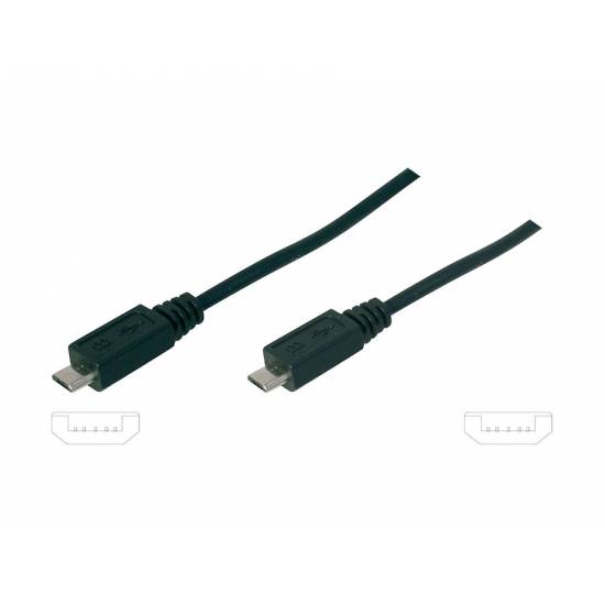 Kabel USB 2.0 B micro - B micro 5,0m Digitus AK-300111-050-S