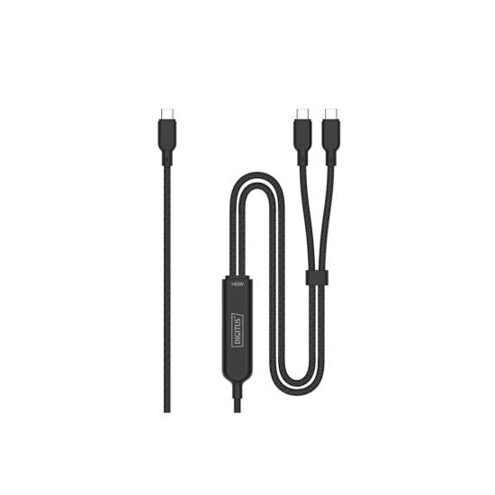 Kabel USB C 2w1 140W ładujacy 1,8m Digitus AK-300170-018-S