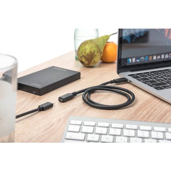 Kabel USB C - USB C 2.0 przedłużacz 1,5m Digitus AK-300210-015-S