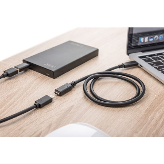 Kabel USB C - USB C 2.0 przedłużacz 2,0m Digitus AK-300210-020-S