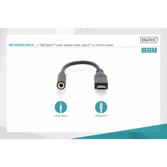 Adapter USB-C -> mini jack Digitus AK-300321-002-S