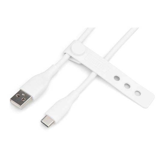 Kabel USB 2.0 USBA - USB-C 60W biały 2,0m silikonowy Digitus AK-300340-020-W