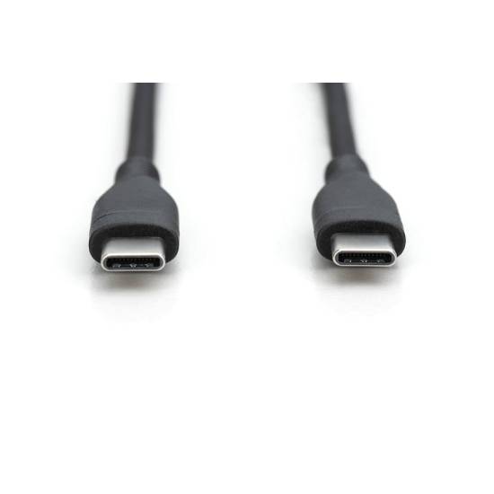 Kabel USB 2.0 USB-C - USB-C 60W czarny 1,0m silikonowy Digitus AK-300341-010-S