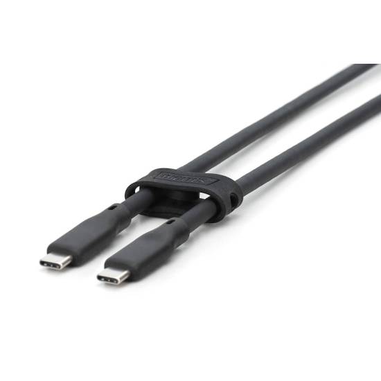 Kabel USB 3.2 Gen2 USB-C - USB-C 100W 10Gbs czarny 0,5m silikonowy Digitus AK-300342-005-S