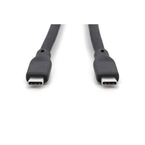 Kabel USB 3.2 Gen2 USB-C - USB-C 100W 10Gbs czarny 1,0m silikonowy Digitus AK-300342-010-S