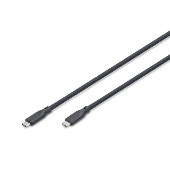 Kabel USB 3.2 Gen2 USB-C - USB-C 100W 10Gbs czarny 1,0m silikonowy Digitus AK-300342-010-S