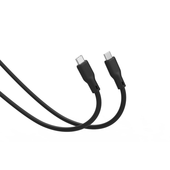 Kabel USB 4.0 ver.2.0 USB-C - USB-C 240W 80Gbs 8K@60Hz czarny 0,5m silikonowy Digitus AK-300350-005-S