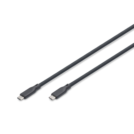 Kabel USB 4.0 ver.2.0 USB-C - USB-C 240W 80Gbs 8K@60Hz czarny 1,0m silikonowy Digitus AK-300350-010-S