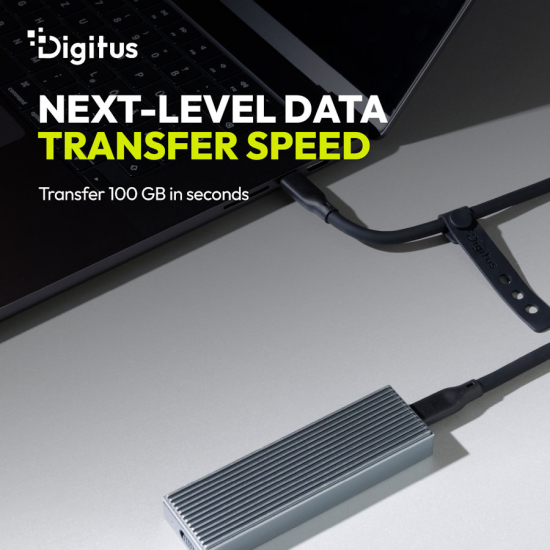 Kabel USB 4.0 ver.2.0 USB-C - USB-C 240W 80Gbs 8K@60Hz czarny 1,5m silikonowy Digitus AK-300350-015-S